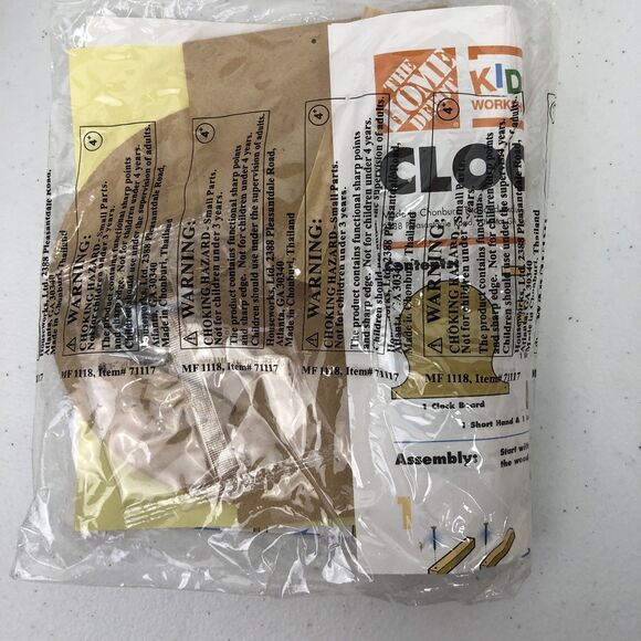 Home Depot Kids Workshop - Wood Craft Kit - Clock Tray New - Picture 3 of 6